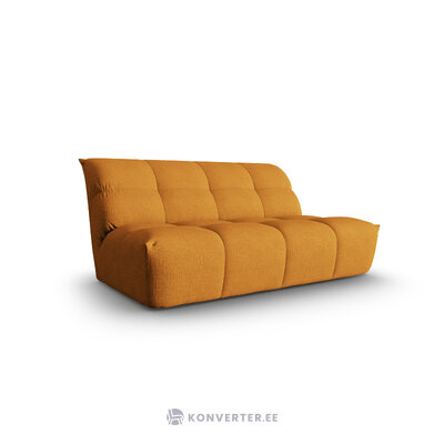 Modular sofa &#39;frigga&#39; yellow, chenille, black plastic