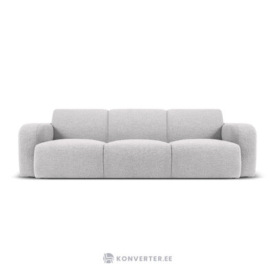 Boucle sofa &#39;lola&#39; light grey, boucle, black plastic
