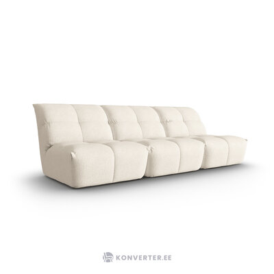 Modular sofa &#39;frigga&#39; light beige, chenille, black plastic