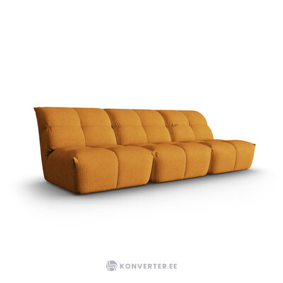 Modular sofa &#39;frigga&#39; yellow, chenille, black plastic