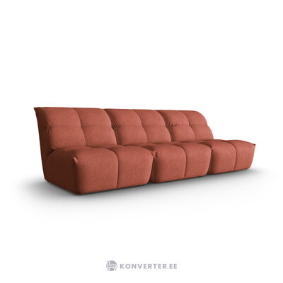 Modular sofa &#39;frigga&#39; terracotta, chenille, black plastic