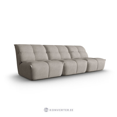 Modular sofa &#39;frigga&#39; light grey, chenille, black plastic