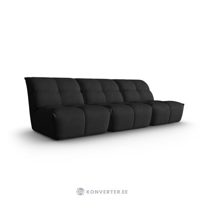 Modular sofa &#39;frigga&#39; black, chenille, black plastic
