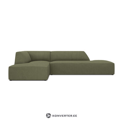 Modular corner sofa (sao) windsor &amp; co green, velvet, without legs, left