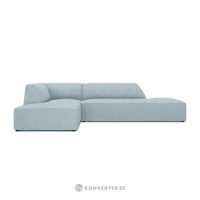 Modular corner sofa (sao) windsor &amp; co light blue, velvet, without legs, left