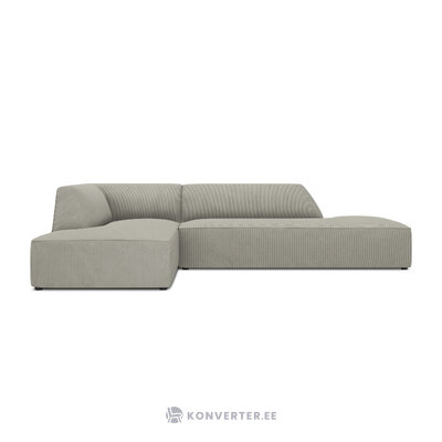 Modulinė kampinė sofa (sao) windsor &amp; co šviesiai pilka, aksominė, be kojų, kairė