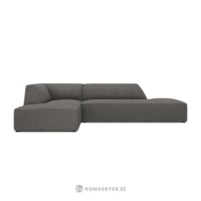 Modular corner sofa (sao) windsor &amp; co dark grey, velvet, without legs, left