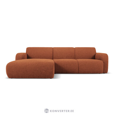 Kampinė sofa &#39;lola&#39; ruda, bukle, kairė