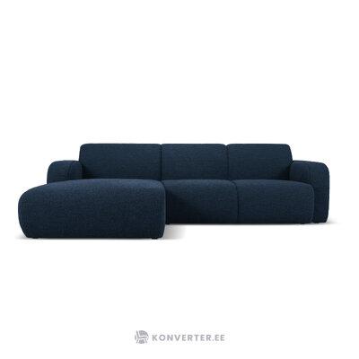 Corner sofa &#39;lola&#39; dark blue, boucle, left