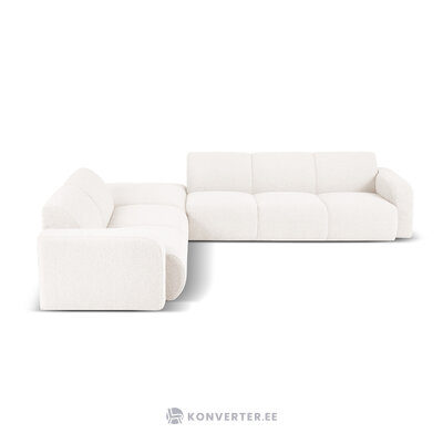 Kampinė sofa &#39;lola&#39; balta, boucle, kairė