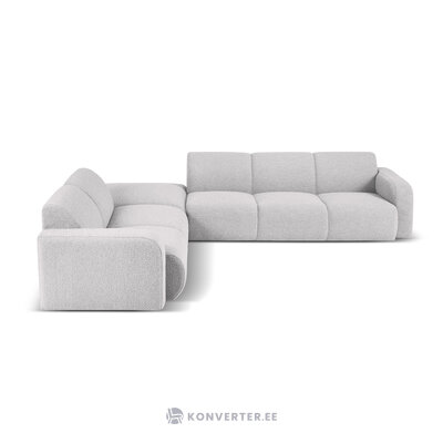 Kampinė sofa &#39;lola&#39; šviesiai pilka, bukle, kairė