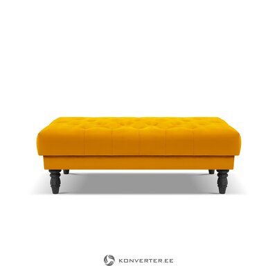 Velvet sohva (juno) keltainen, sametti, musta pyökki