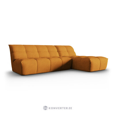 Moduļu stūra dīvāns &#39;frigga&#39; dzeltens 2, šenila, pa labi