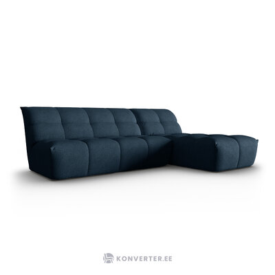 Modular corner sofa &#39;frigga&#39; deep blue 2, chenille, right