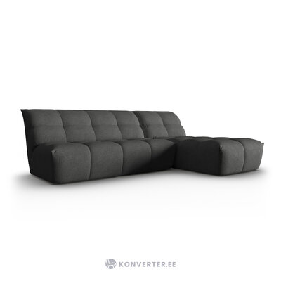 Modular corner sofa &#39;frigga&#39; dark gray 2, chenille, better