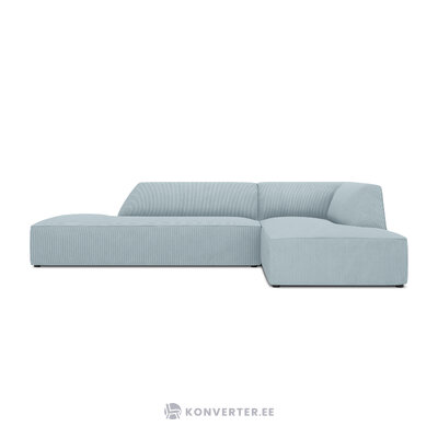 Modular corner sofa (sao) windsor &amp; co light blue, velvet, without legs, right