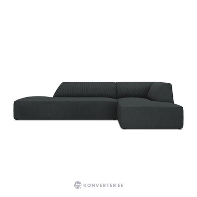 Modular corner sofa (sao) windsor &amp; co black, velvet, without legs, right