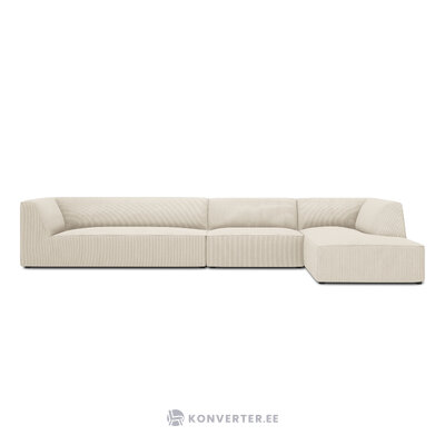 Modulinė kampinė sofa (sao) windsor &amp; co šviesiai smėlio spalvos, aksominė, be kojų, geriau