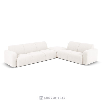 Stūra dīvāns &#39;lola&#39; balts, buklets, labāks