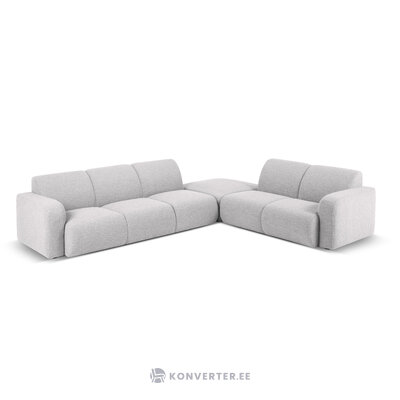 Kampinė sofa &#39;lola&#39; šviesiai pilka, sulenkta, geresnė