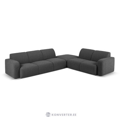 Kampinė sofa &#39;lola&#39; tamsiai pilka, puokštė, geresnė