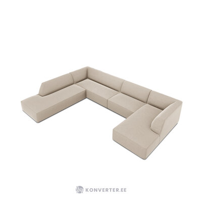 Corner sofa (sao) windsor &amp; co beige, velvet, without legs, left