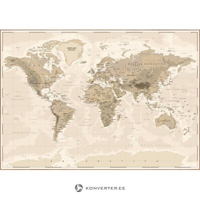Sienas attēls (pasaules karte, vintage) malerifabrikken