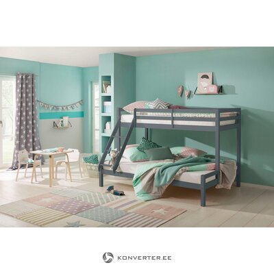 Gray children&#39;s bunk bed with ladder (alpine)