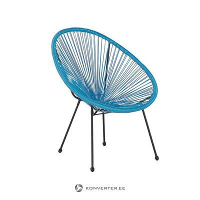 Rotangpalmas zils dārza krēsls akapulko
