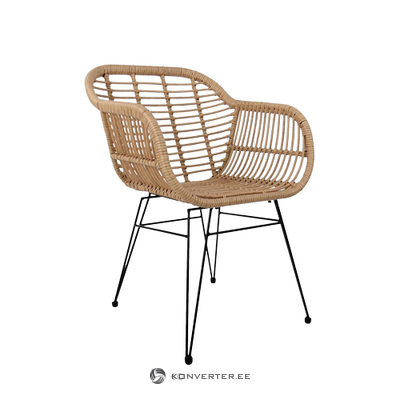 Brown-black braided garden chair (costa) small flaws