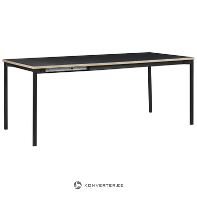 Extendable black dining table (avis) 160-210x90
