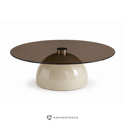 Smoked Glass Coffee Table with Cream Legs (Cupola)