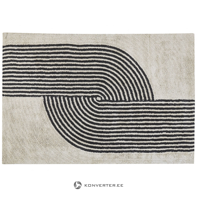 Black and white cotton carpet (bareli) 160x230