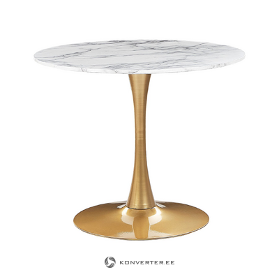 Round white marble imitation dining table (boca) d=90