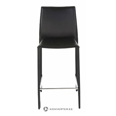 Black Leather Bar Stool Boreal