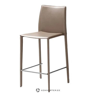 Beige Leather Bar Stool Boreal