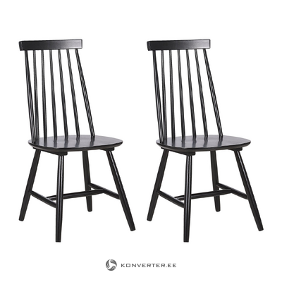 Juodos medinės valgomojo kėdės 2 komplekte (burbank)