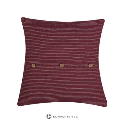 Красная полосатая подушка (колокольчик) 45х45