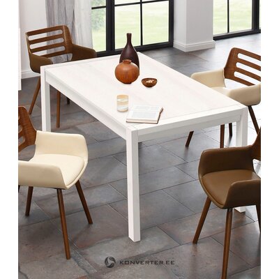 White solid wood dining table (ella)