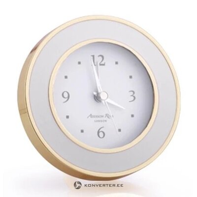 White and Gold Round Alarm Clock (Addison Ross)