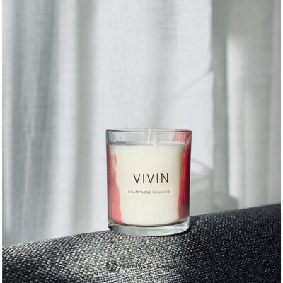 Scented soy candle champagne rhubarb (vivin) whole