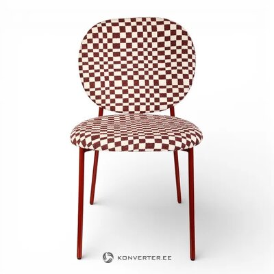 Burgundy Swivel Dining Chair Checkered