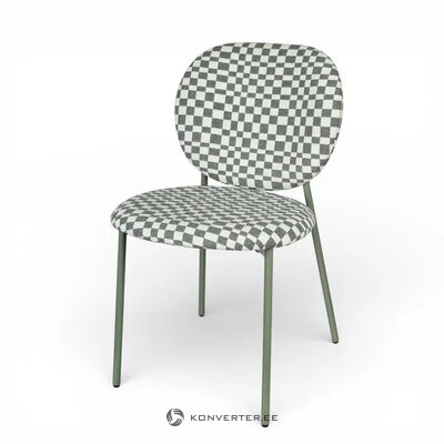 Green and White Checkered Dining Chair Damier (Pro Living)