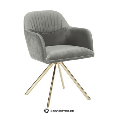Gray velvet swivel chair (lola)