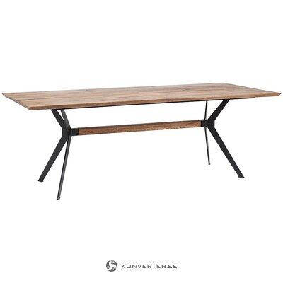 Medžio masyvo valgomasis stalas (grubus dizainas) (visas, salės pavyzdys)