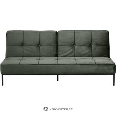 Green velvet sofa bed (actona)