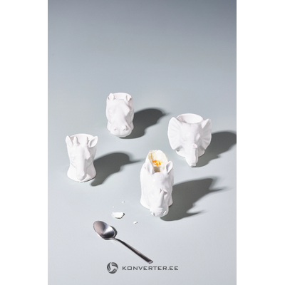 Balto dizaino kiaušinių puodelis 4 vienetų rinkinyje (dionas)