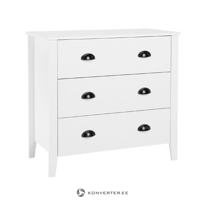 3-drawer white chest of drawers (donovan)