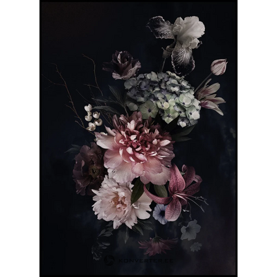 Настенная картина в черной рамке цветочный букет 2 (malerifabrikken) 50х70, черный