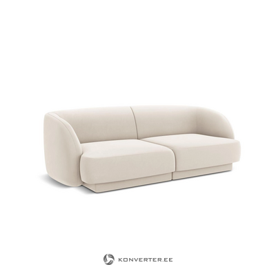 Sofa miley (micadoni limited edition) light beige, velvet, 74x85x184